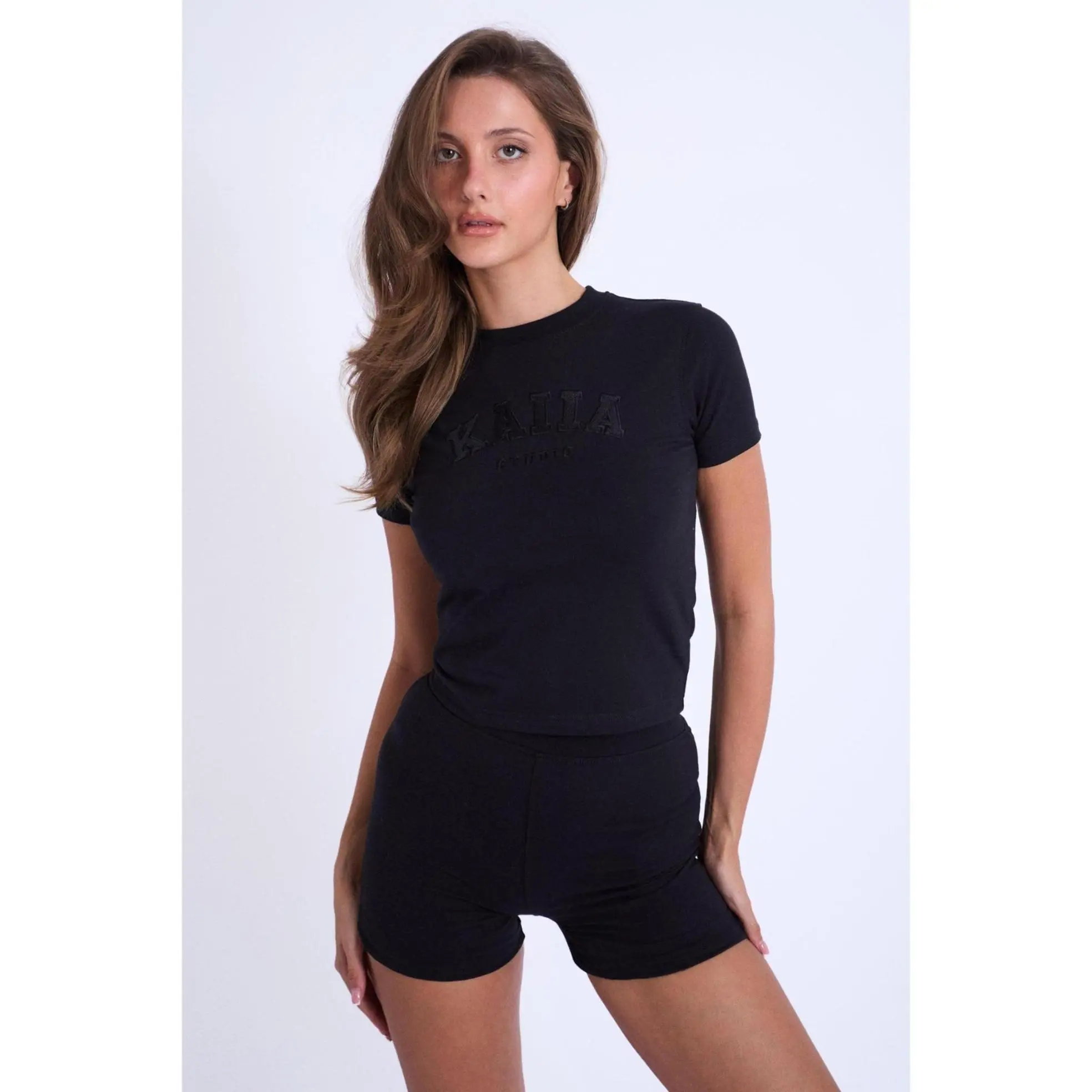 Kaiia Studio Longline Baby Tee Black