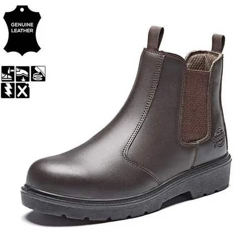 MENS LADIES DEALER CHELSEA STEEL TOE CAP SAFETY LEATHER BOOTS WORK SHOES SIZE 4