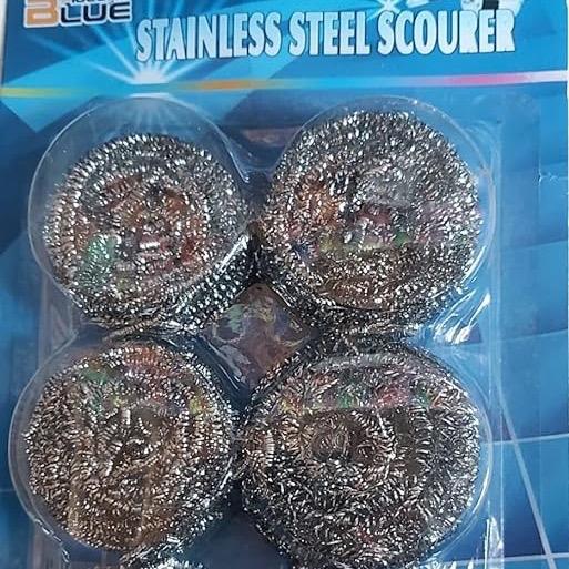 Stainless Steel Scourers, Steel Wool scrubbers Scouring Kitchen for Cleaning Non-Stick Metal Sponge Pan, 6 and 12 Pack 2