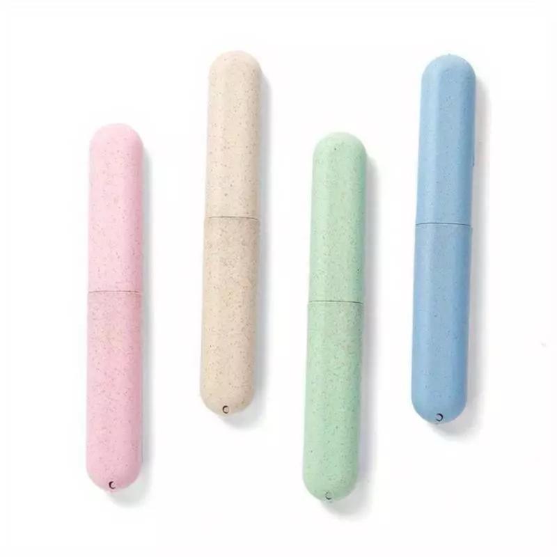 4 Pcs Eco Wheat Straw Toothbrush Travel Covers Holder Store Clean Brushes Holiday 2