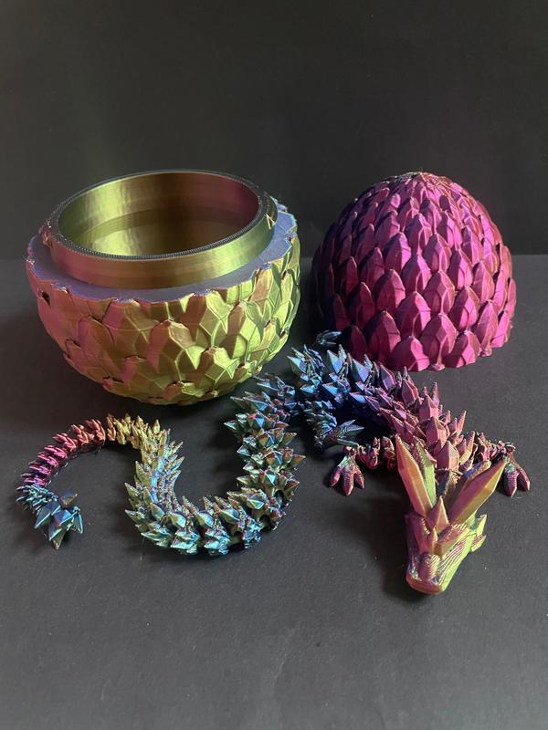 3D Printed Dragon Egg, multicolour, dragons, sensory toy, flexi dragon 0
