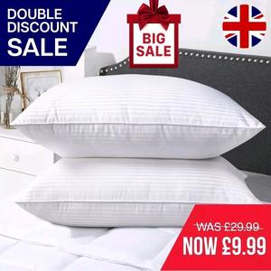 Hotel Quality Striped Pillows 2 Pack, 4 Pack, Deluxe Soft Support Bounce Back Extra Filling Bed Pillows