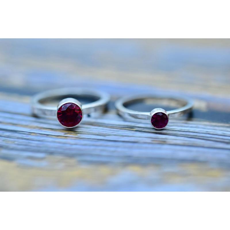 Lab Created Ruby Sterling Silver Ring 3