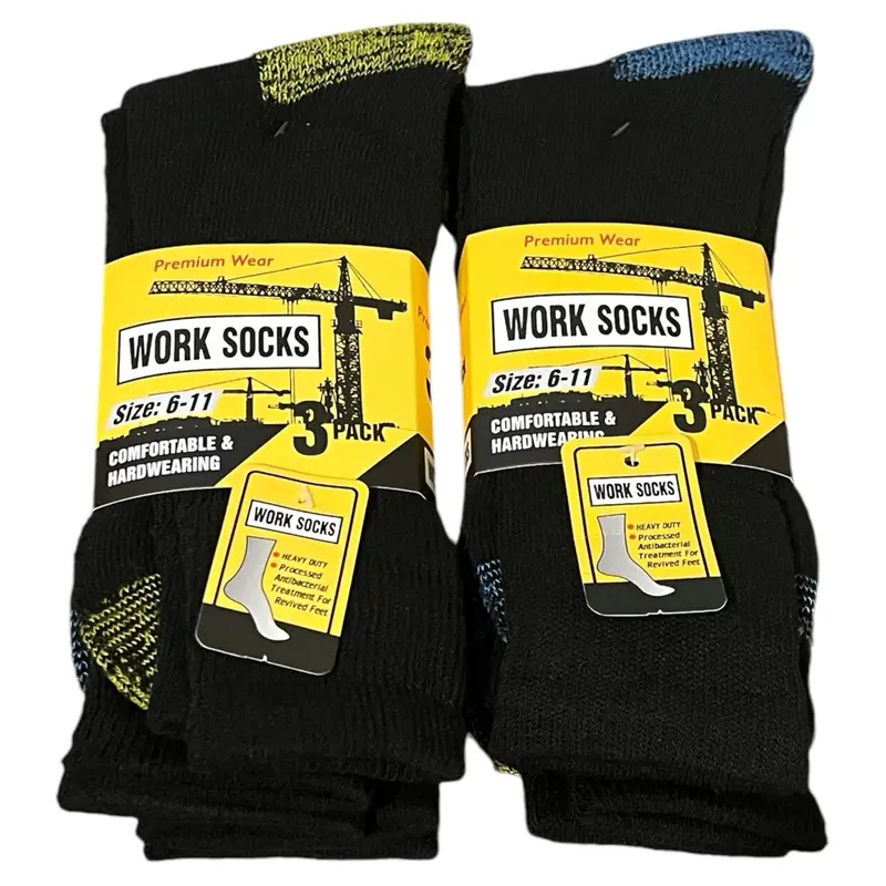 Men's Working Socks 6 Pairs - 12 Pairs Size 6-11 Warm and Thick Black Winter Socks for Men, Thermal - Menswear, Makapal Plain 0