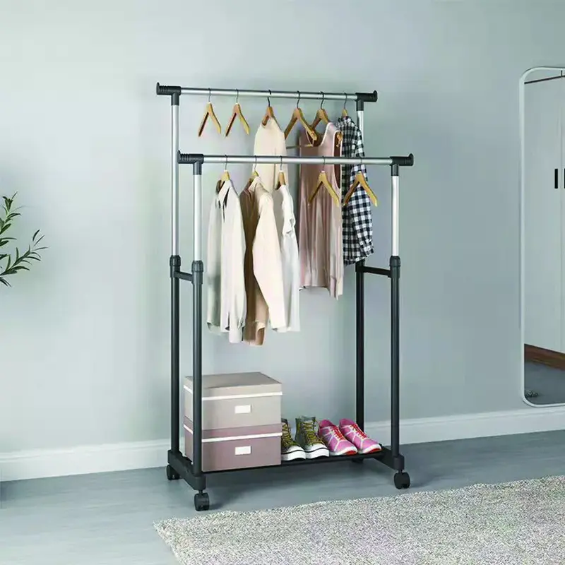 Heavy Duty Metal Clothes Rail Storage Garment Shelf Hanging Display Stand Rack Organiser Decor 4