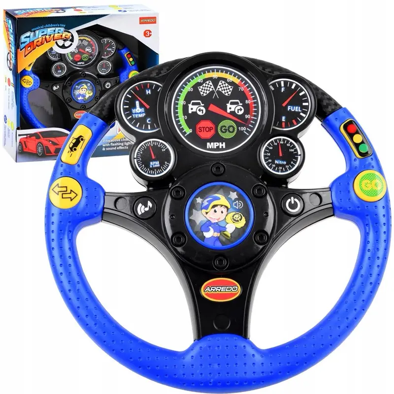 Kids Musical Vibrating Plastic Toy Car Steering Wheel - Perfect Bday Gift for Boys & Girls - Educational Musical Toy for Kids 2