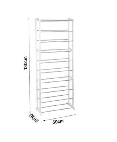 Shoe Rack 10 Tier Lightweight & Portable Storage Solutions Black or White 2