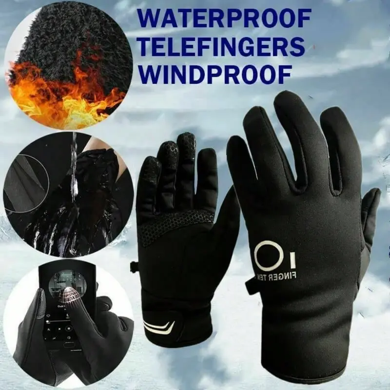 Winter Cycling Gloves For Men Women Warm Anti Slip Touchscreen,Running Gloves Full Finger Waterproof Thermal For Cold Weather Driving Hiking Camping Skiing Sports 3