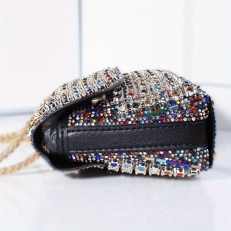 Product Introduction of Women's Fashion Evening Handbag, Elegant Style Rhinestone Embellishments Purse, Lightweight Bag For Banquet And Party Use 1