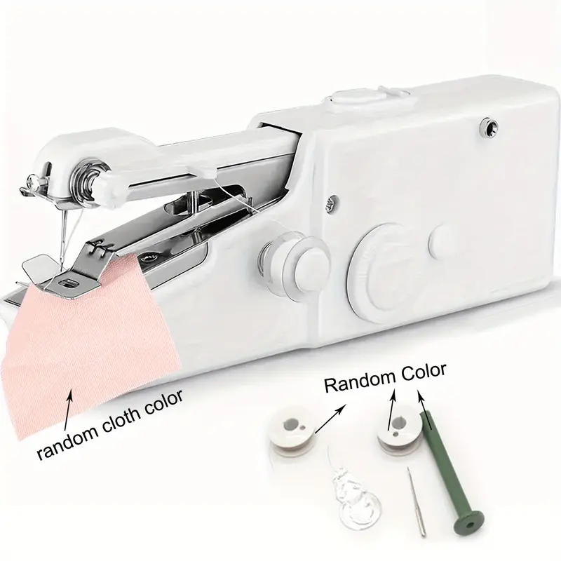 1pc Handheld Sewing Machine Mini Sewing Machines, Portable Sewing Machine Quick Handheld Stitch Tool For Fabric, Cloth, Clothing (battery Not Included, Self-prepared 4 AAA Batteries) 2