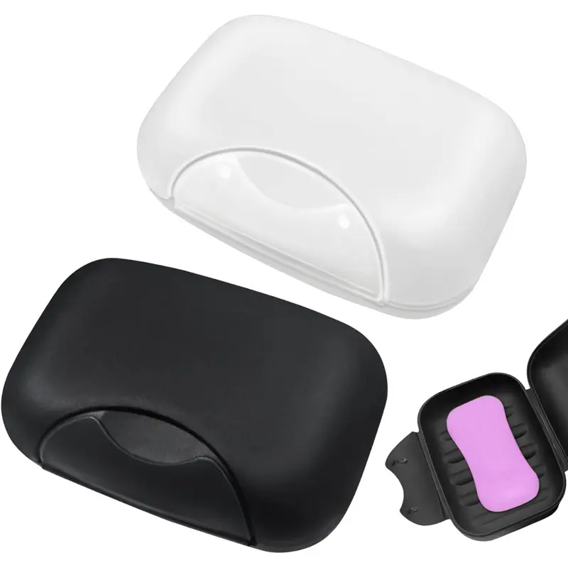 2 Pcs Soap Dish with Lid Travel Soap Case Soap Bar Travel Soap Waterproof and Leakproof Soap Box Container Holder closable Soap Bar Dish Storage for Shower Travel Hiking Bathroom School Gym and Camp 0