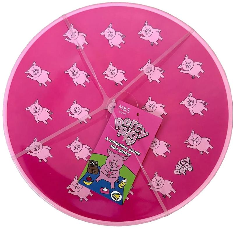 M&S Percy Pig 4x melamine picnic side plates 0