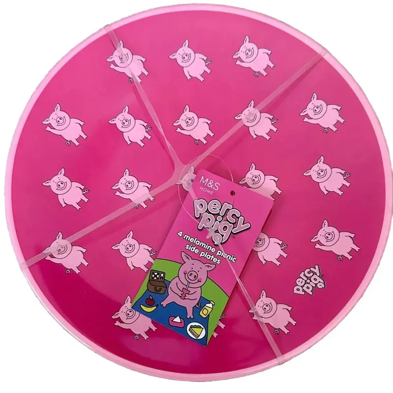 M&S Percy Pig 4x melamine picnic side plates 0