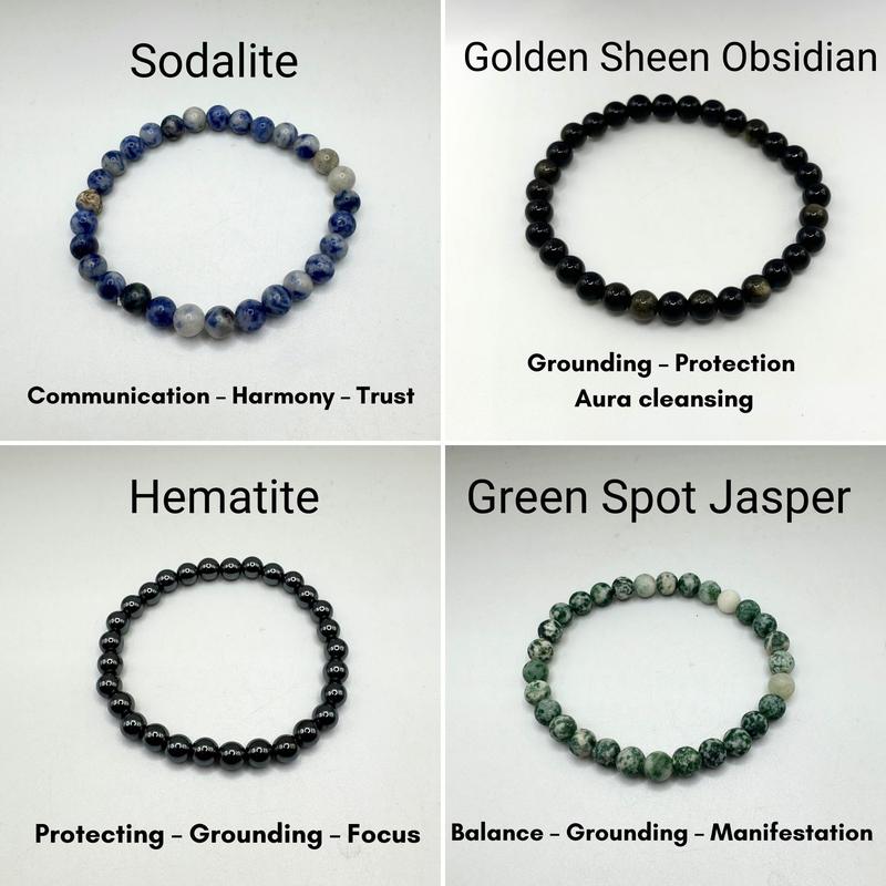 Natural Crystal Bracelet approx. 7". Healing Crystals. Gemstone Bead Bracelet . Stretch Bracelet. bracelets 7
