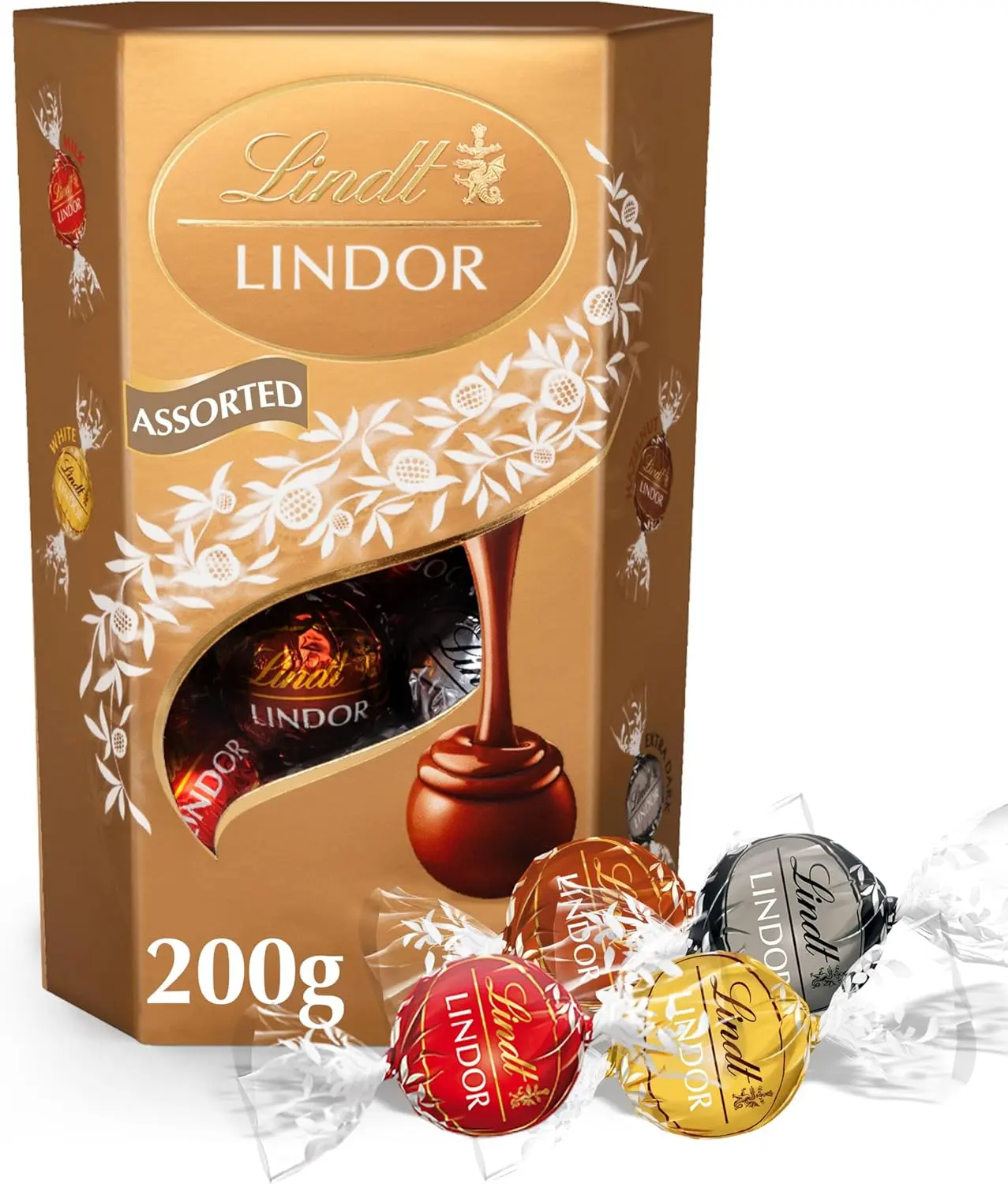 Lindt Lindor Assorted Chocolate Truffles Box - Approx 16 balls, 200g - Chocolate Truffles with a Smooth Melting Filling - Gift Present - Christmas, Birthday, Celebrations, Congratulations