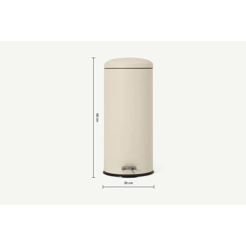 MADE Joss 30L Domed Pedal Bin, Warm White Stainless Steel Kitchen Metal 3