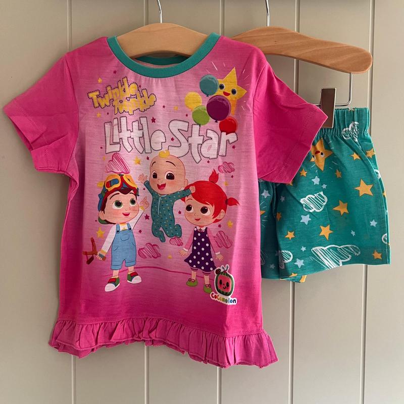 Girls Cocomelon Short Sleeve Pyjamas Cotton Age 2-4 Years 1