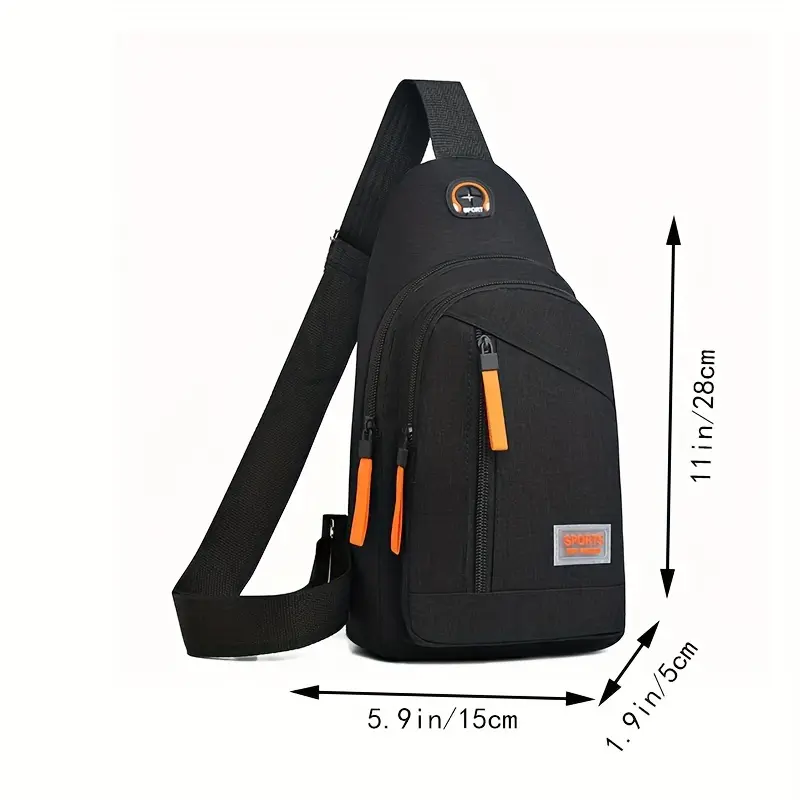 Relaxed Style Men's Casual Shoulder Bag - Lightweight and Versatile for Outdoor Travel - Zipper Direction Random - Water-Resistant Material - Adjustable Strap - No Print Design 2
