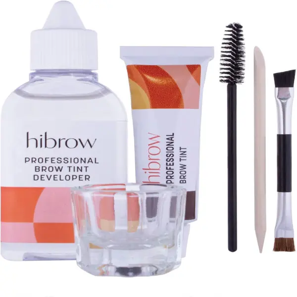 Refectocil Eyebrow Tint for Long-lasting, Natural-looking Makeup - Cosmetic - Professional Tinting Kit, 15ml Tint, 50ml Tint Developer  - Eyebrow Dye Full Size Set - Glass Mixing Dish, Dual End Brush, Mascara Wand, Orange Wood Stick