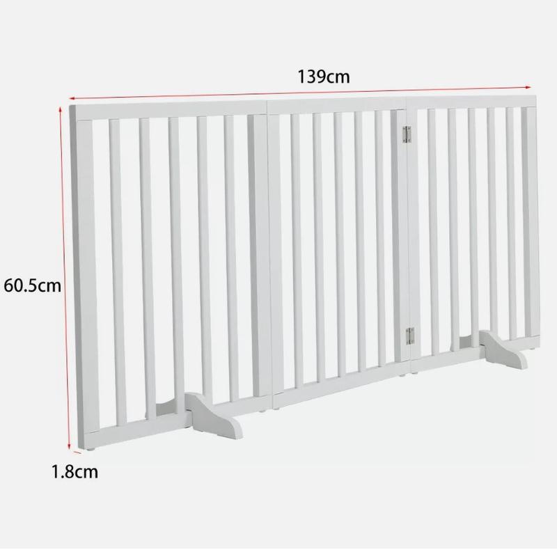 Product Introduction of 3/4 Panels Folding Pet Gate Wooden Dog Fence Safety Barrier Divider Freestanding 6