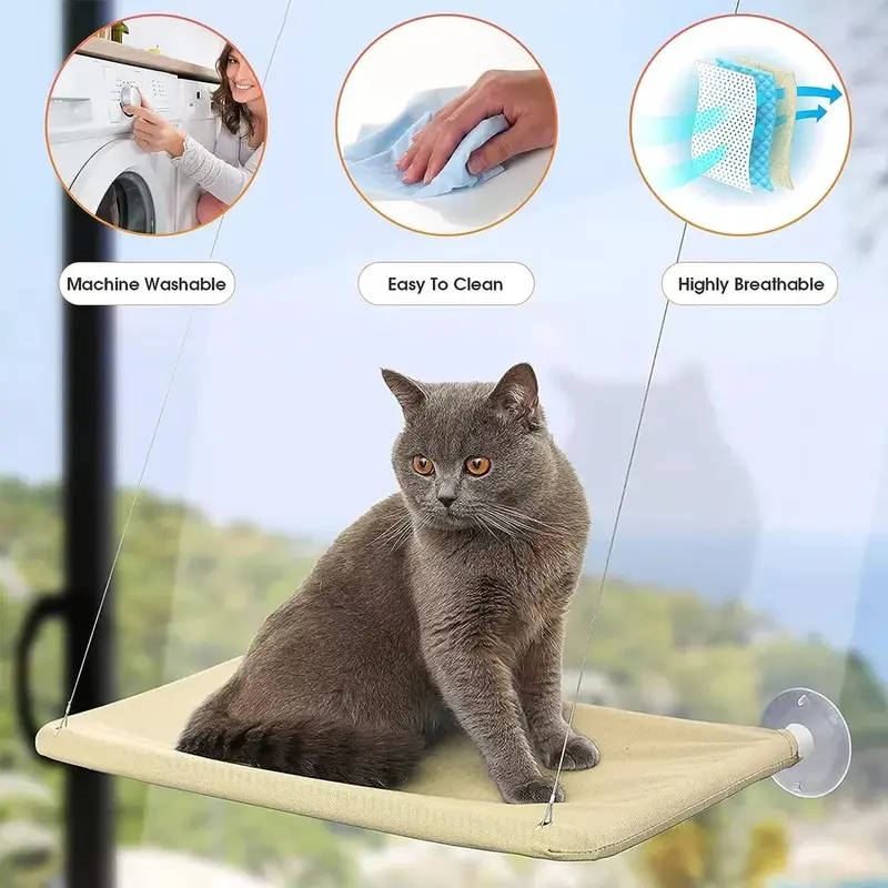Pet Cat Window Hammock Perch Bed , Durable Seat for Cats, Holds Up to 20KG 3
