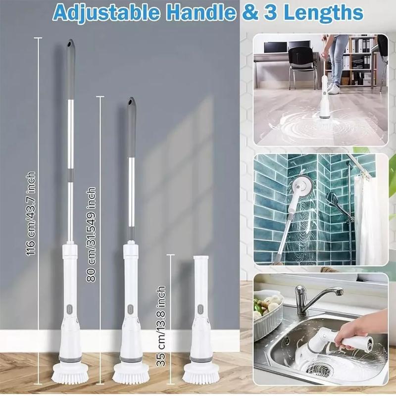 Electric Cordless Spin Scrubber Adjustable Cleaning Brush Powerful Turbo Scrub 2