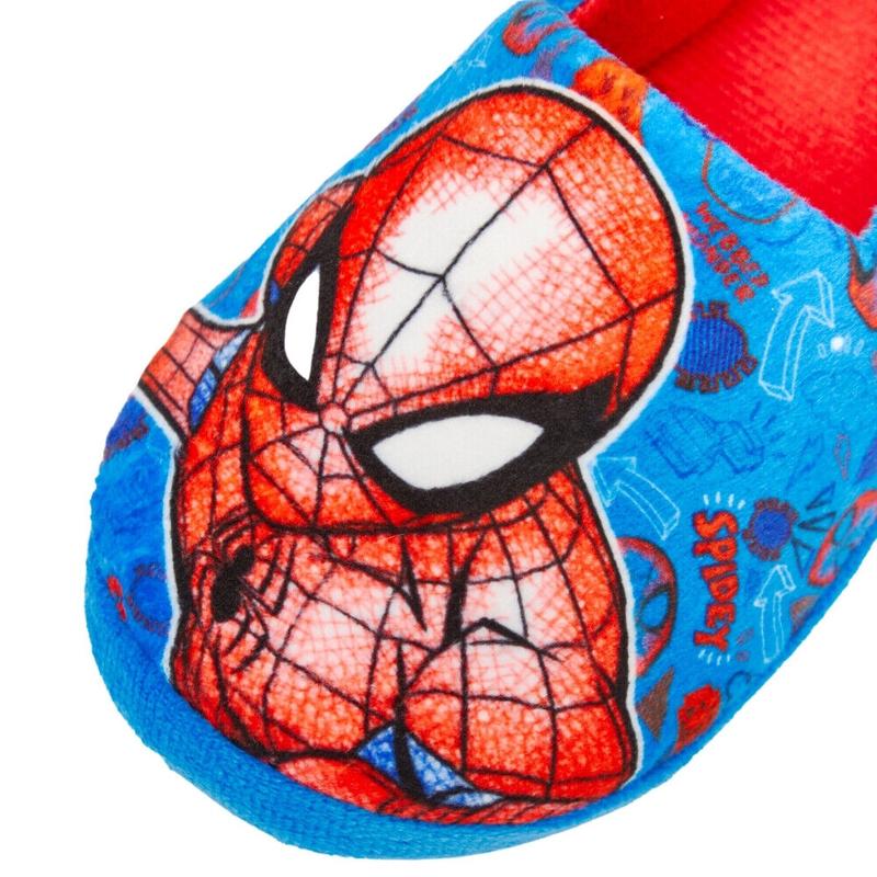 Spiderman Boys Red and Blue Elasticated Slip On Slippers 2