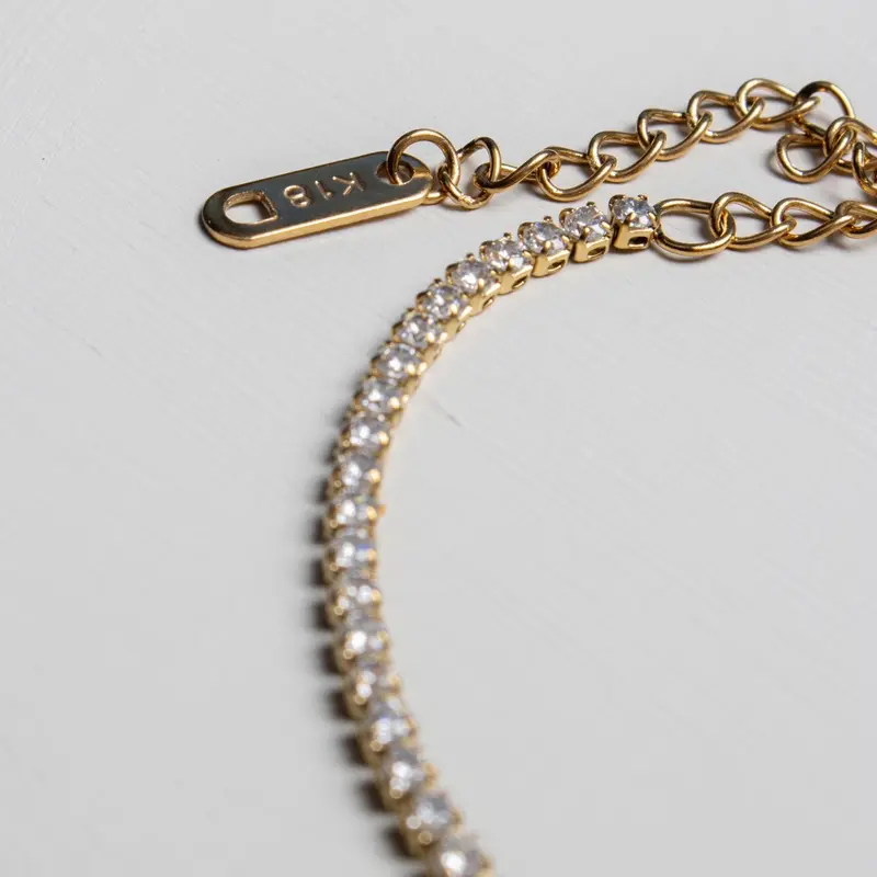 ***£10 sale*** Molly Waterproof Tennis Bracelet - 18k Gold Plated Stainless Steel 3