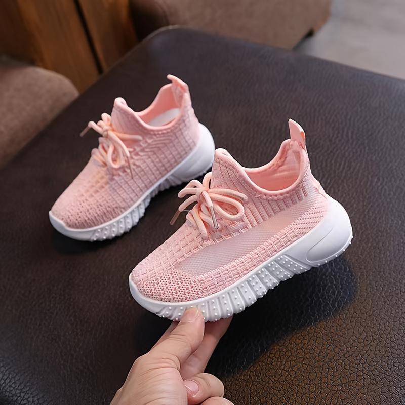 Product Introduction of Casual Comfortable Solid Color Woven Shoes For Girls, Breathable Lightweight Sneakers For Walking Running 7