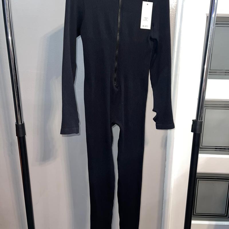 Zip Up Ribbed Jump Suit 1