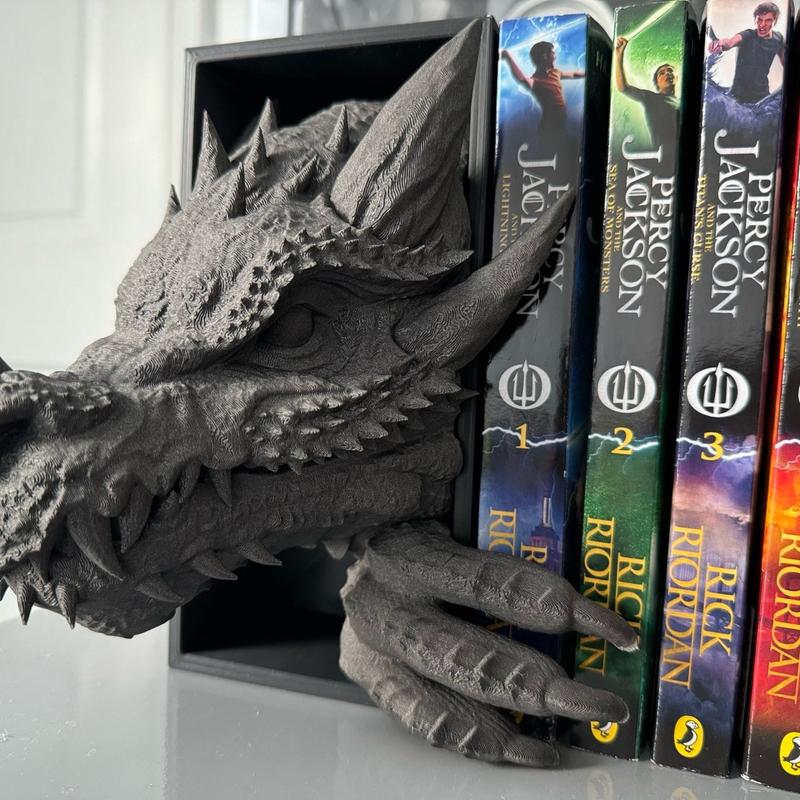 Dragon Book Nook 3D Printed Fantasy Shelf Decor Unique Gift - Ornaments Dragon Book Nook Insert | Magical 3D Effect Bookshelf Decor | ACOTAR Inspired | 3d Printed Decor | Unique Book Display | Bookish Gift Tail 7