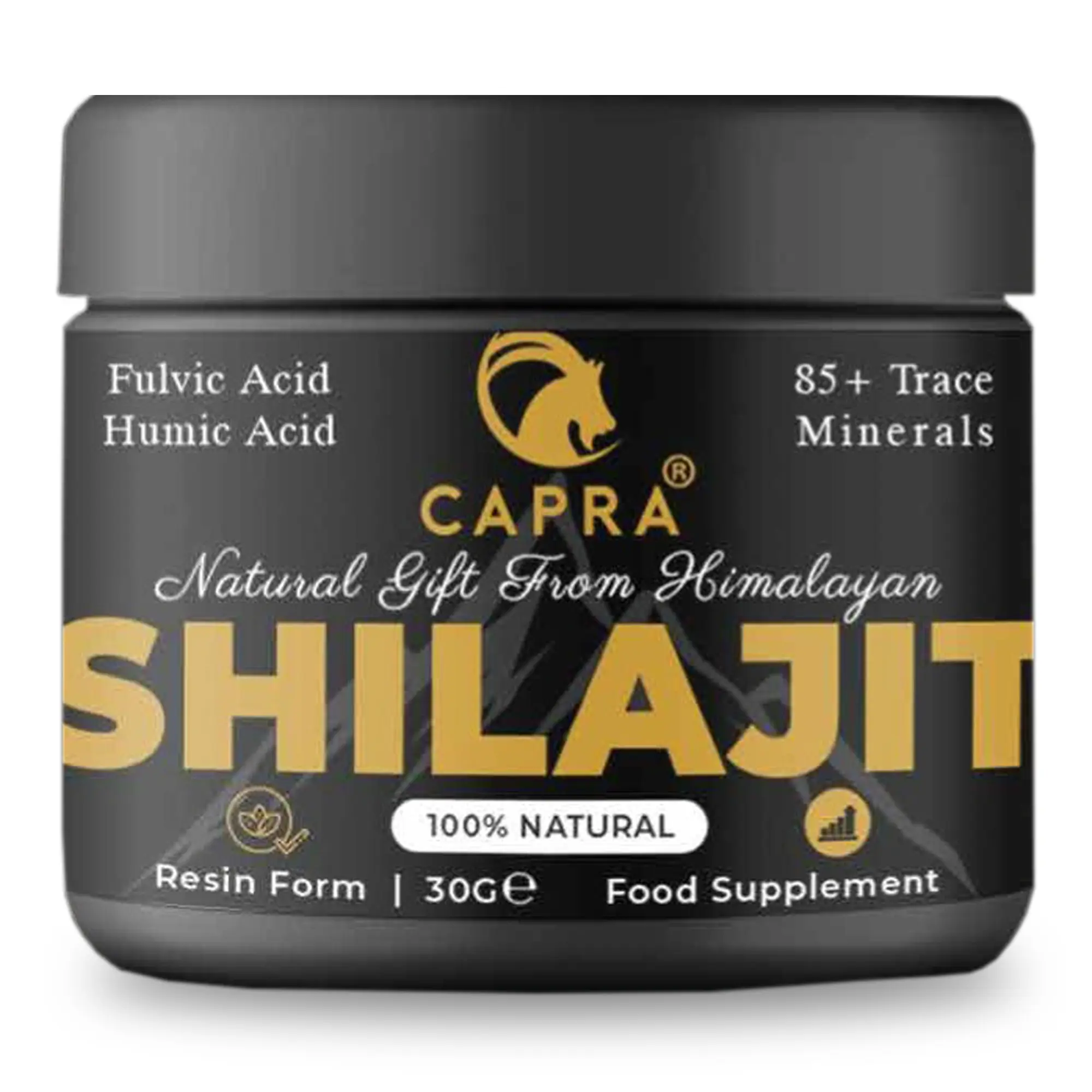 30g Organic  Sun Dried Capra Himalayan Shilajit Supplement for Health - Multiple Vitamins - Fitness, Healthcare Natural  Uk Eurofine  Lab Tested shilajit energy Edible Dietary