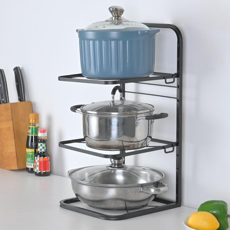 Product Introduction of AceHome 3/4-Tier Kitchen Pot Pan Organizer Rack Adjustable Cookware Holder Stand 0