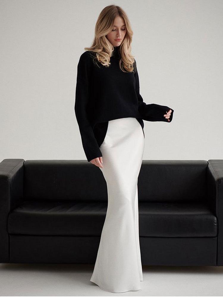 Product Introduction of 2025 Women's fashion loose high-waisted long skirt Womenswear Bottom 11