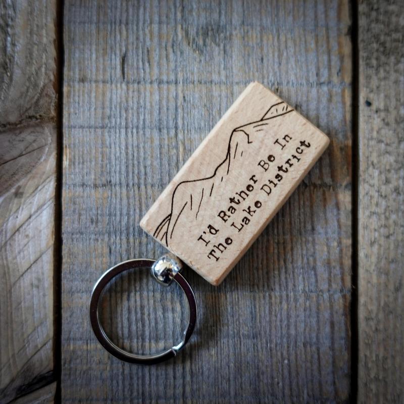 EllieBeanPrints I'd Rather Be In The Lake District Wooden Key Ring | Lakes Gifts | The Lakes Key Ring | Lakes Key Chain 0