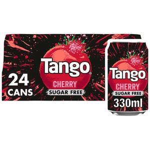 Tango Cherry Sugar Free - Pack of 24 x 330ml - Refreshing Fruity Beverage in Can, New Flavour, Limited Edition Drink