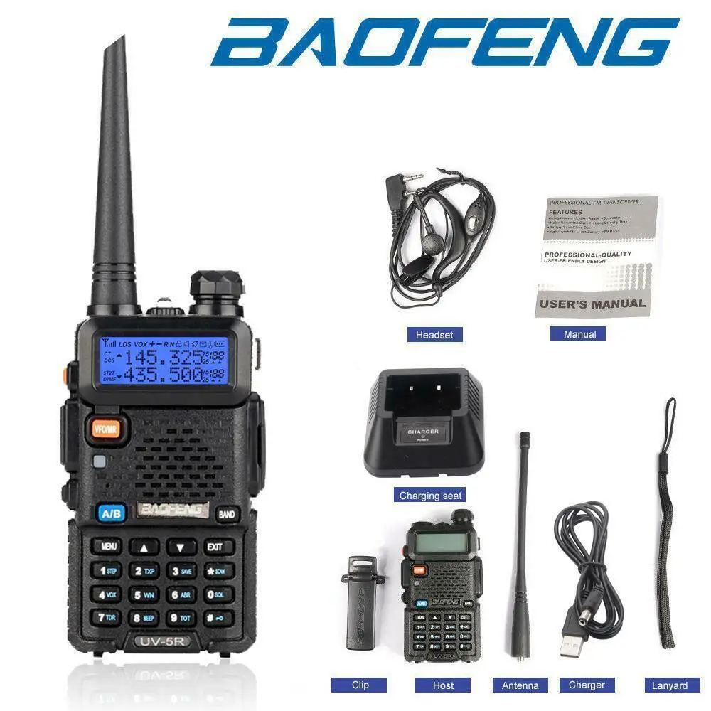 BAOFENG Radio Police, Long Range Two 2Way Radio, Dual Band 144-148/420-450Mhz Walkie Talkies