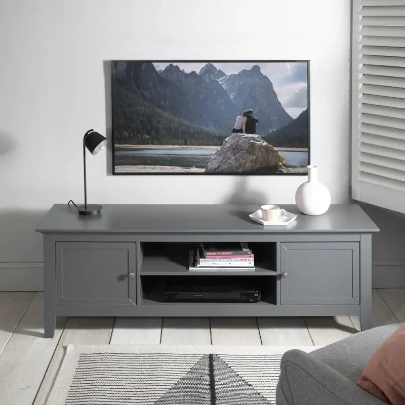 Karlstad TV Unit with Storage in Classic White or Grey 5