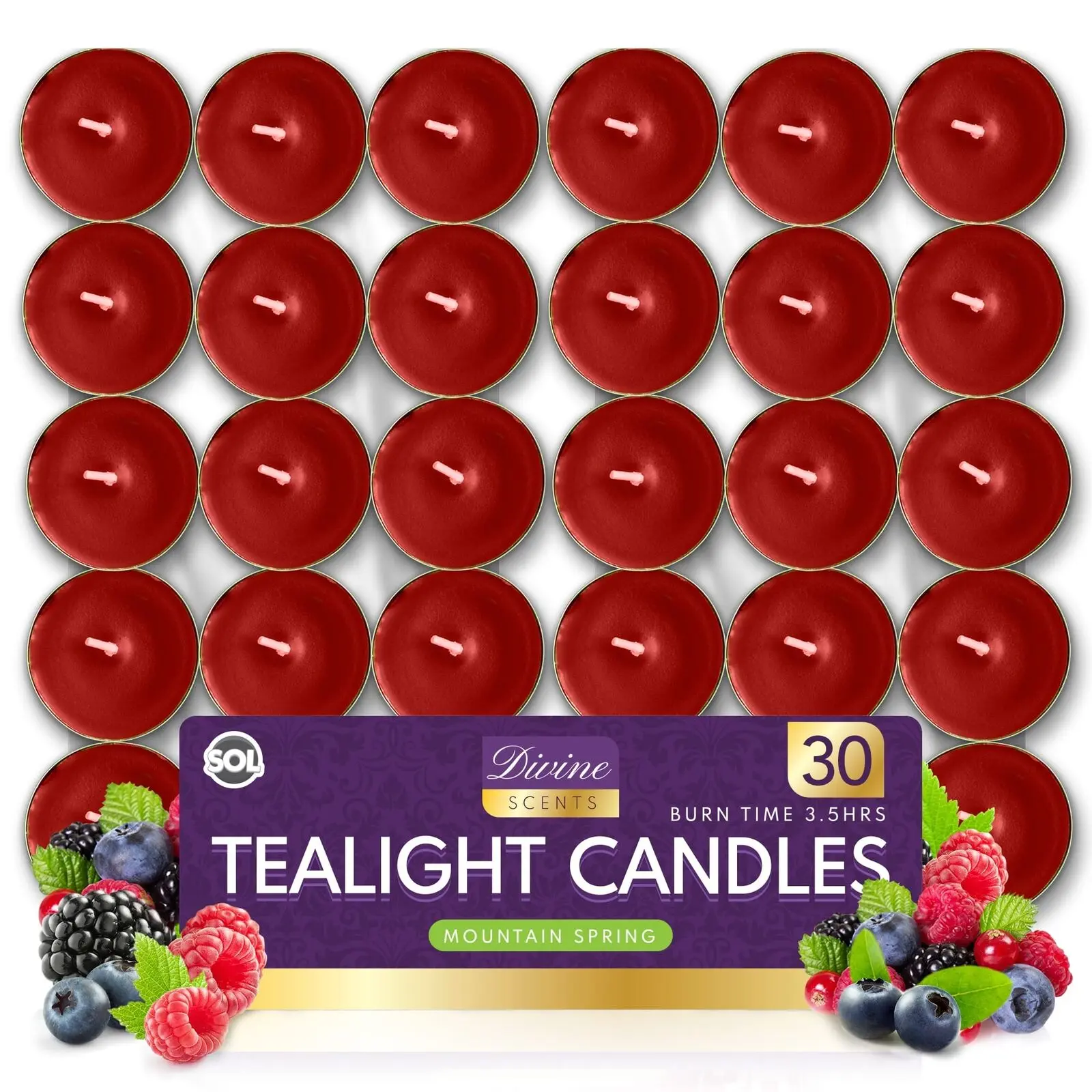 30pk Scented Tea Lights Candles | Various Perfumes 4 Hour Burn Night T Tealights Aroma Decor Decorative Fragrance