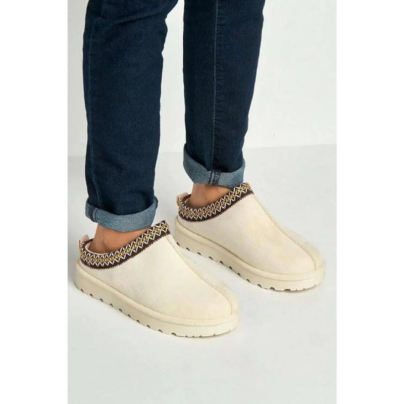 Faux Suede Embroidered Cozy Slippers Walking Shoes Footwear 2