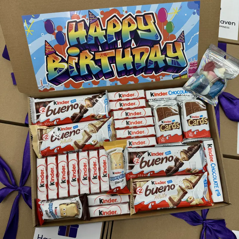 Kinder Chocolate Birthday Gift Hamper, Contains Kinder Bueno, Kinder Mini Bars, Kinder Hippos & More, Perfect Present! 5