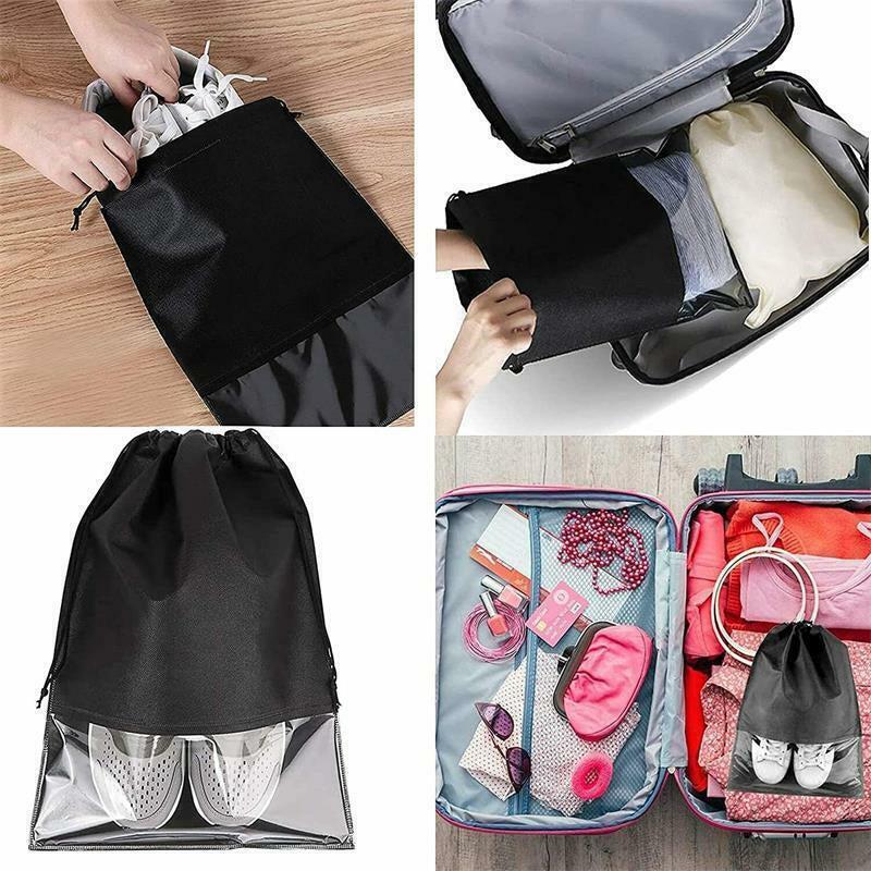 20X Large Portable Shoes Bag Travel Storage Pouch Drawstring Dust Bags Non-Woven 2