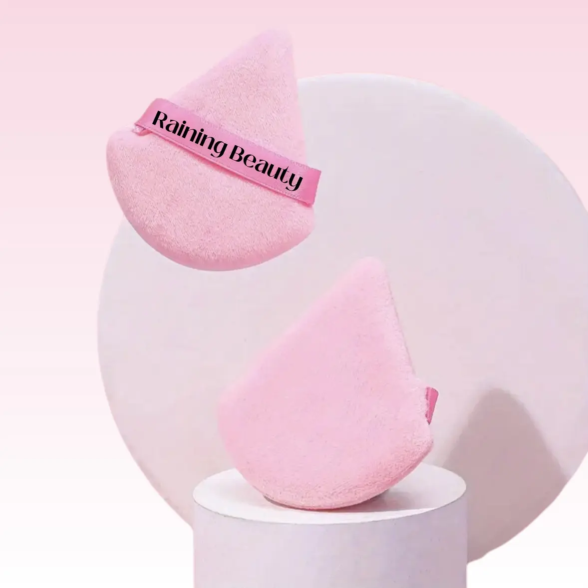 CBSHARIUNIQUE - Pink Triangle Powder Puff Set (2pc)