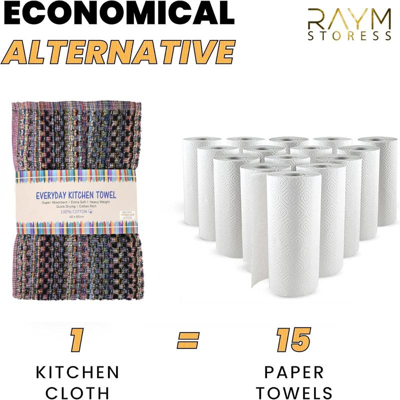 GAX  Tea Towels - (40 x 65cm) Super Absorbent 100% Cotton Hotel Quality Terry Tea Towel - Premium Quality Lint Free Kitchen Towels, Hand Towels & Wash Cloths - Assorted Colors (Multiple Packs) 4