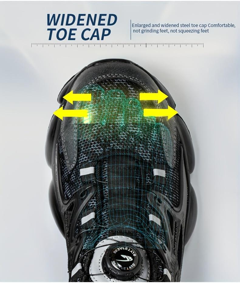 Product Introduction of Safety Composite Toe Sneakers for Men & Women, Lightweight Non-Slip Work Shoes, Air Cushion, Low Top, Fabric Upper, PVC Sole, Round Toe, for Hiking, Outdoor, Daily Wear, All-Season 5