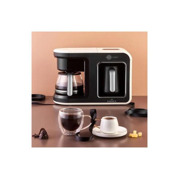 Karaca Saturn 12 Piece Porcelain Espresso Turkish Coffee Cup Set for 6 People, 100ml, White Gold Classic Drinkware 5