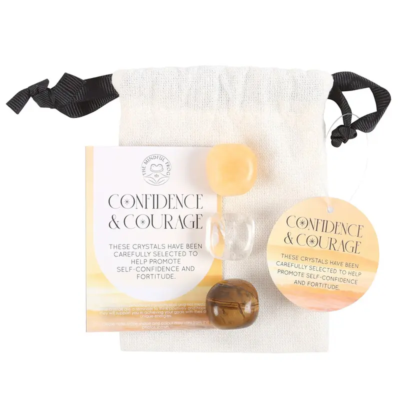 Confidence & Courage | Healing Crystal Set & Bag | Mini Gift | Cracker Filler 0