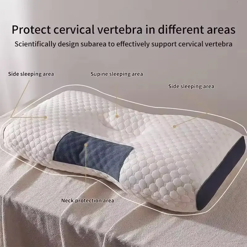 Honeycomb Massage Pillow for Cervical Vertebra Support and Sleep - Antibacterial and Anti-Mite Pillow Core