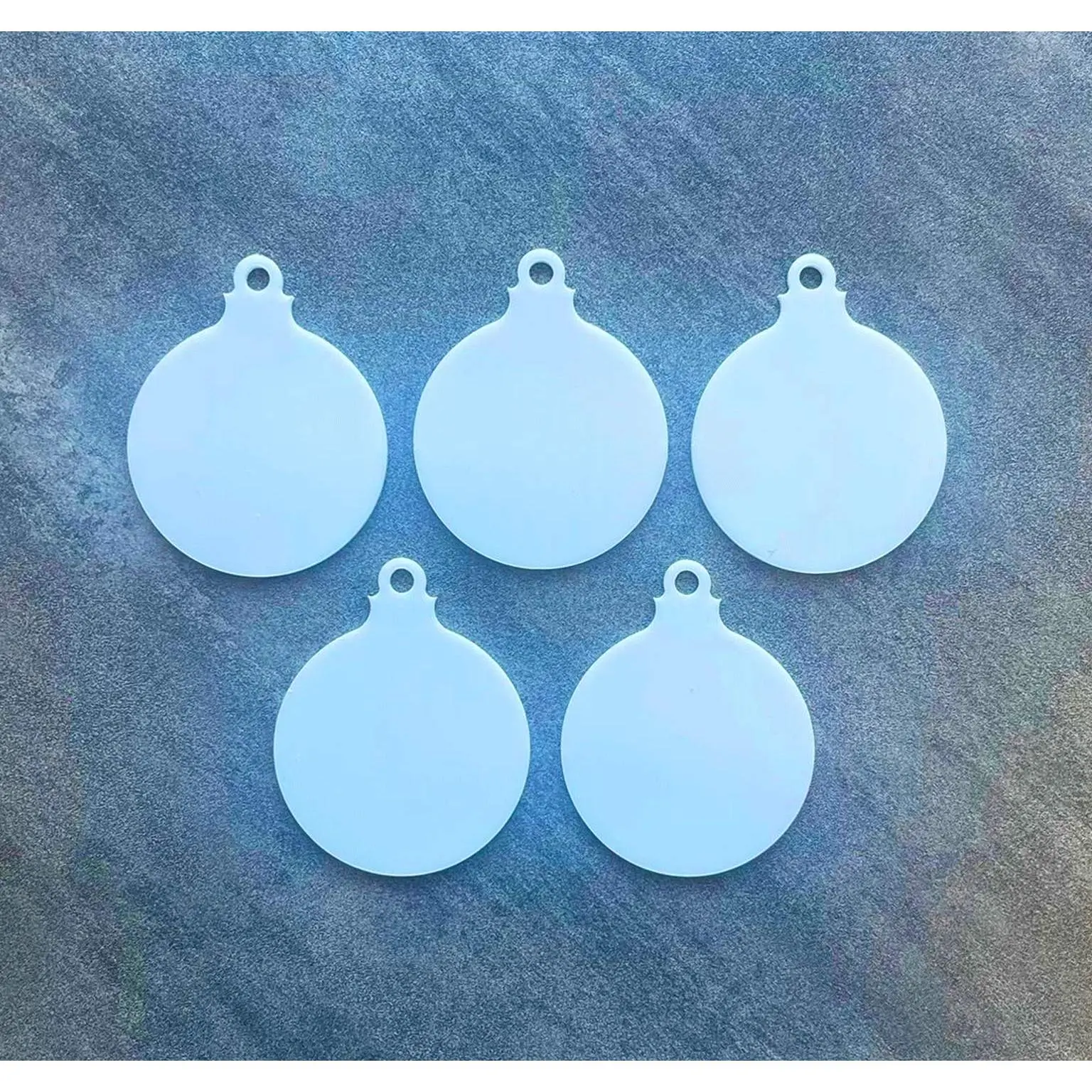 8cm x 6.5cm Sublimation White Acrylic Bauble