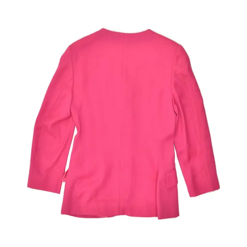 Pre-Owned VINTAGE Womens 3 Button Blazer Jacket IT 42 Medium Pink Virgin Wool 2